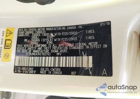 2019 Lexus Rx 350 из США, поврежденный, VIN 2T2BZMCA7KC182763